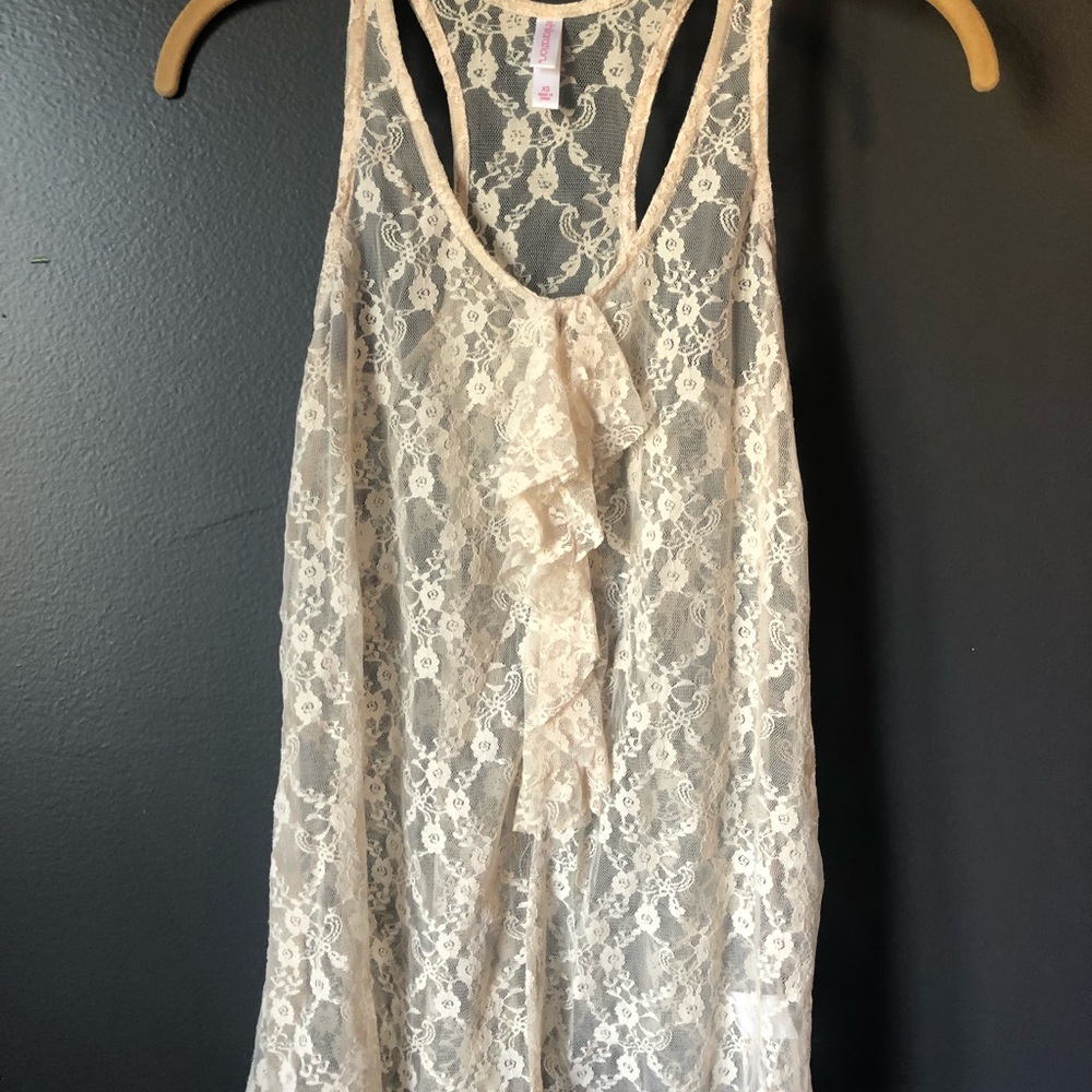 See-through lace tank top